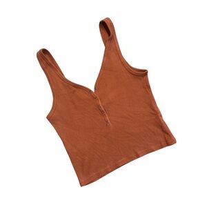 Abercrombie & Fitch Women’s Rust Burnt Orange Buttoned Cropped Tank Top